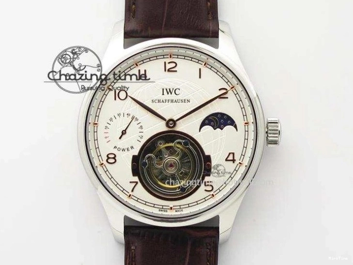 MIROTIME 0807 Portuguese Tourbillon Power Reserve Moonphase SS Black Dial On Black Leather Strap TechFriendly 7321